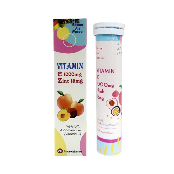 德國維他命C+鋅發泡錠(水蜜桃口味)