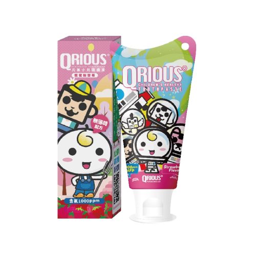 QRIOUS®奇瑞斯紫錐菊護齒兒童牙膏-蜜蜜粉草莓