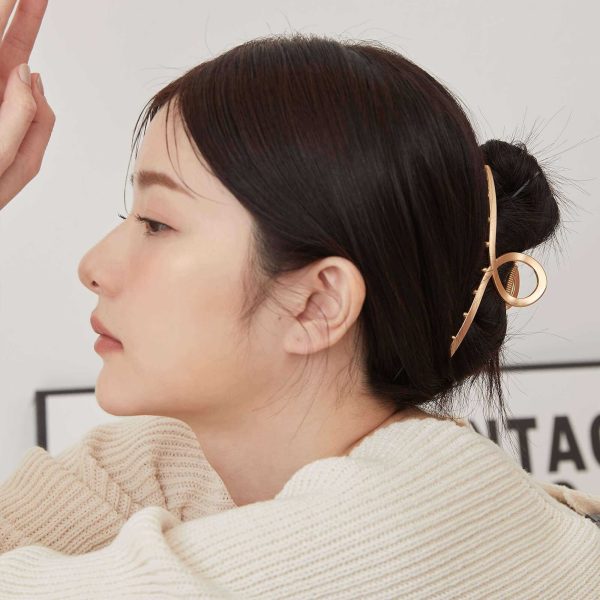 素面交叉金色大沙夾