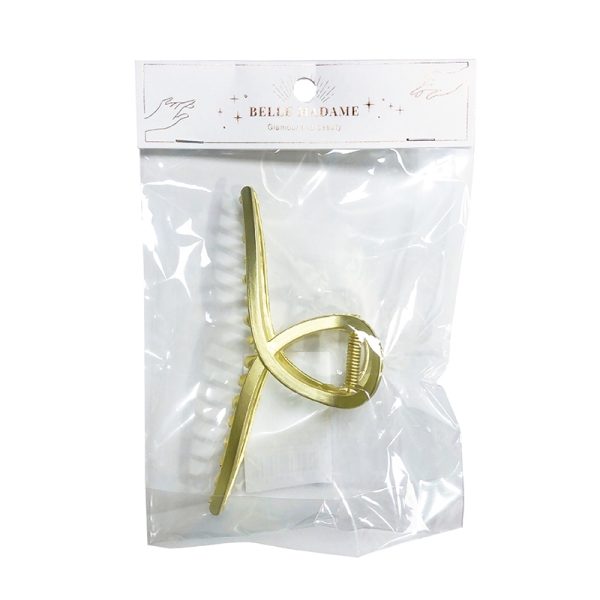 素面交叉金色大沙夾